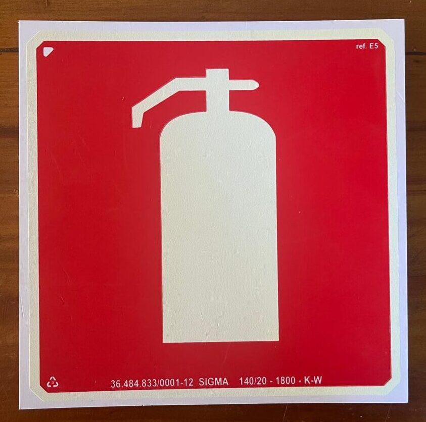 placa de sinalização extintor de incêndio e5 sigma sinalizações